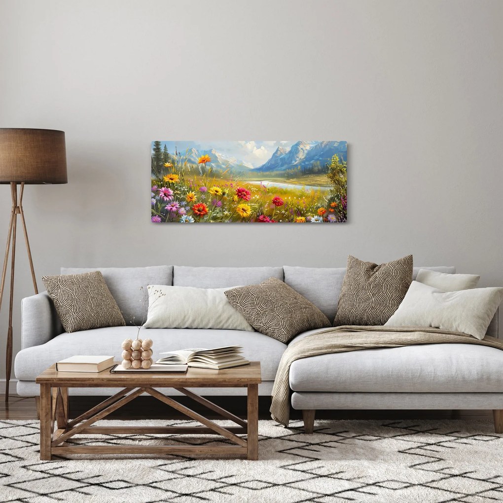 Obraz - Maľovaná krajina (120x50 cm)