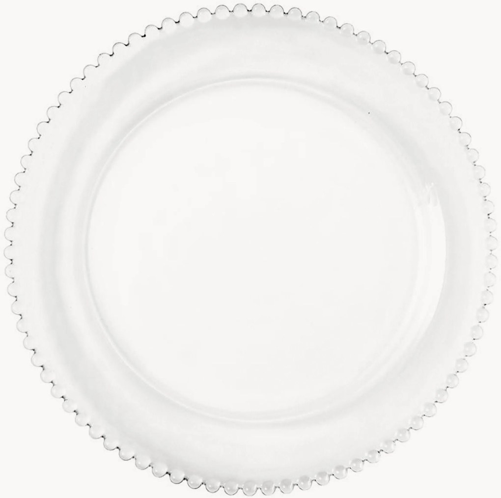 Sklenené okrúhle taniere's ozdobným lemom Collier, 6 ks