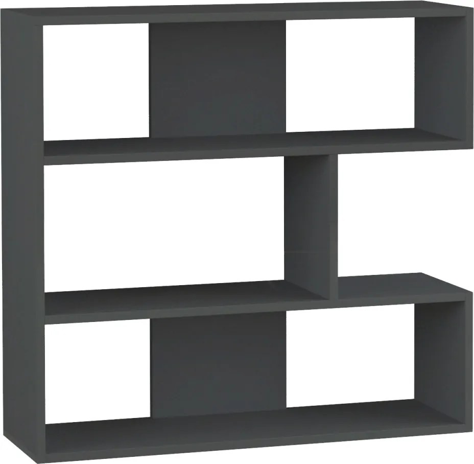 Moderná knižnica Houseland Molly antracit