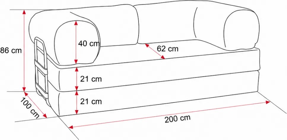 ROZKLADACIA POHOVKA ARIANA 200x100 cm POSO 02