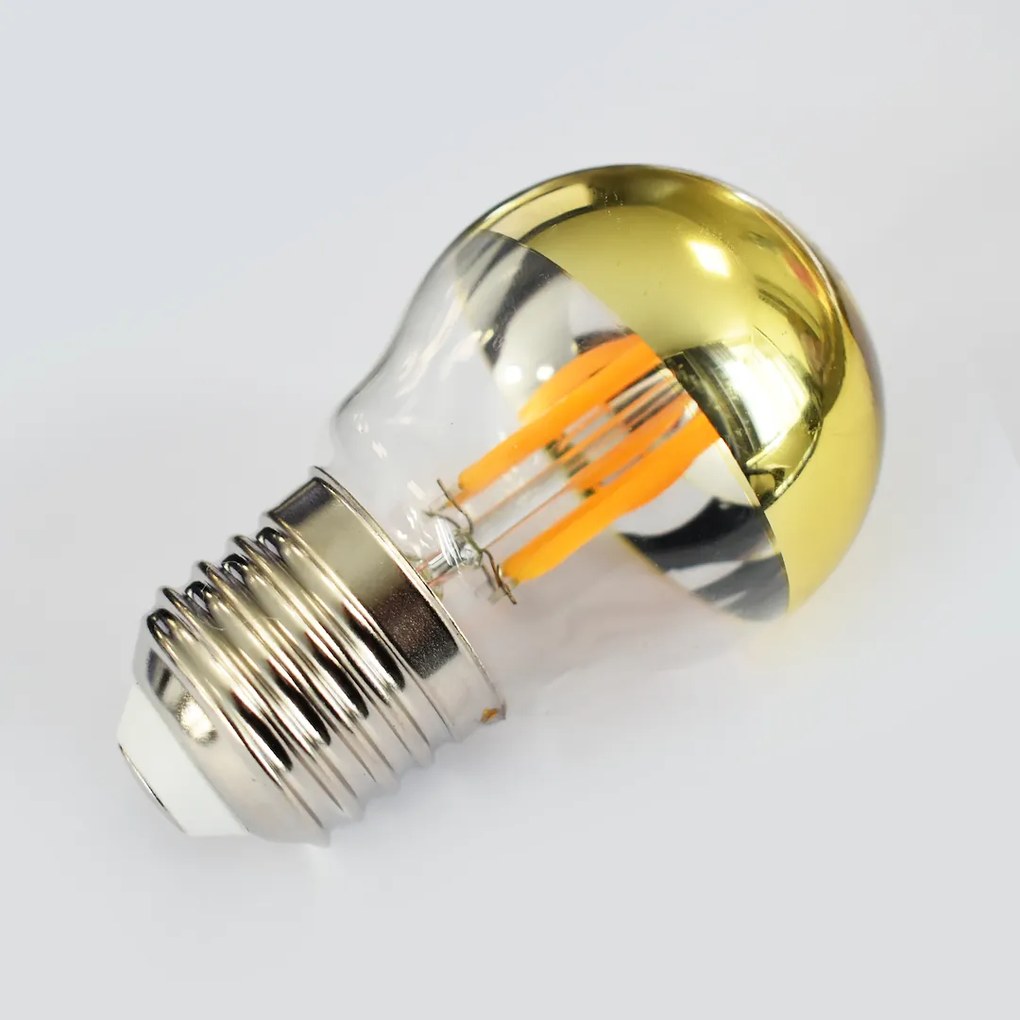 Dekoračná LED žiarovka so zrkadlovým vrchlíkom E27 teplá 2700k 4w 430 lm zlatá