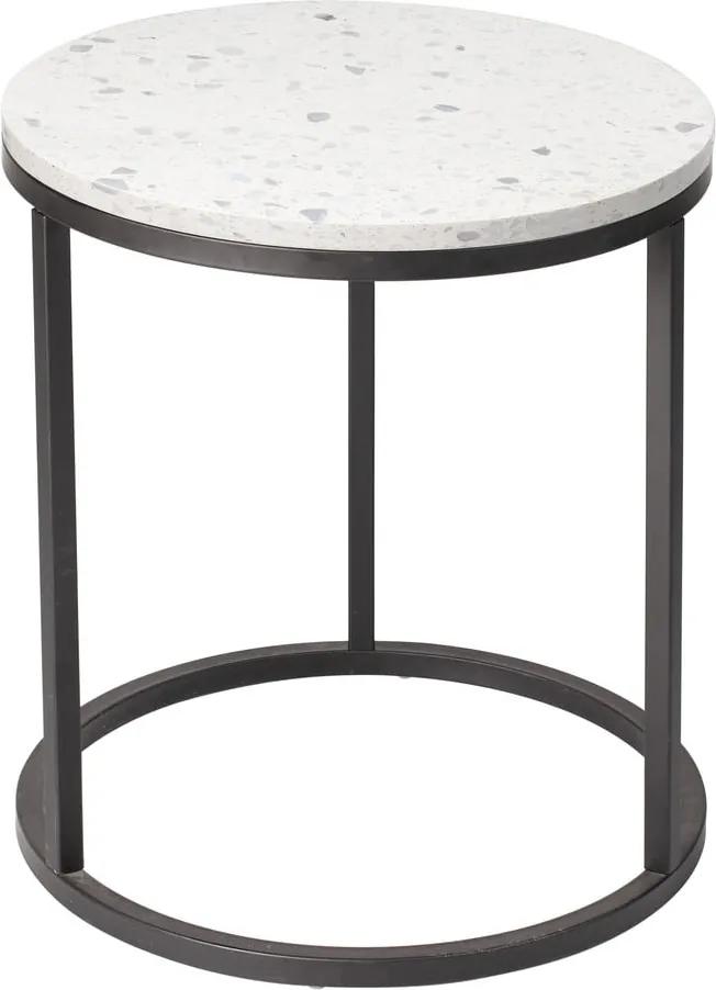 Konferenčný stolík s kamennou doskou RGE Bianco, ø 50 cm