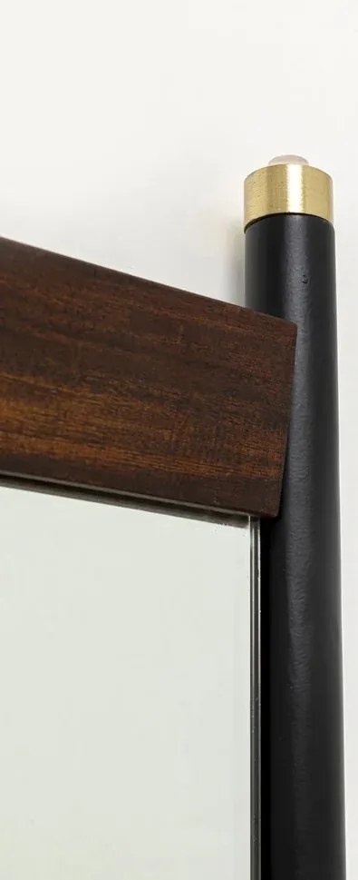Elegantné zrkadlo RAVELLO 55x80 cm - sheeshamové drevo hnedo-čierne
