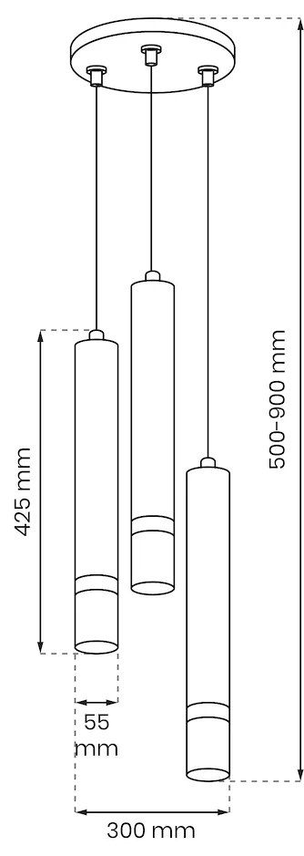 Závesné svietidlo Joker, 3x zlaté/čierne kovové tienidlo, b, o