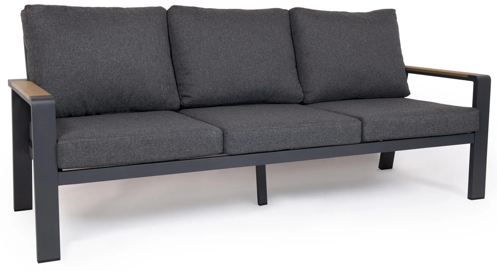 Hliníková trojsedačka EMOT antracit s tmavými poduškami