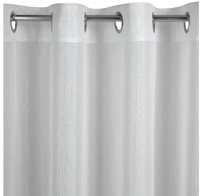 DECOREUM Polopriehľadný, vzdušný jednofarebný lurexový záves s lesklým povrchom 140 cm x 250 cm biela 100 % polyester Rozmer varianty: 300 cm x 250 cm, Farba varianty: Biela 104686