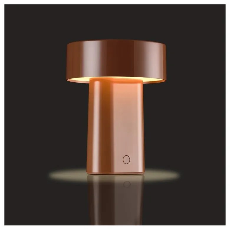 Koňakovohnedá plastová LED stolová lampa (výška 18 cm) Oblong – Zone