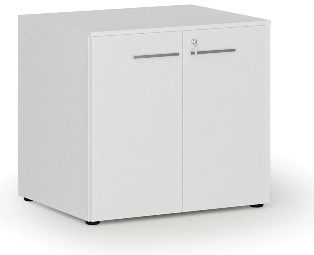 Kancelárska skriňa s dverami PRIMO WHITE, 800 x 640 x 735 mm, biela