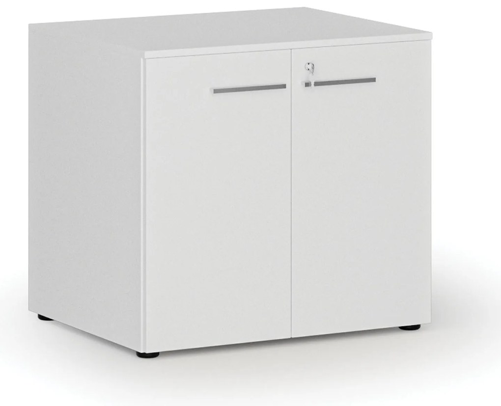 Kancelárska skriňa s dverami PRIMO WHITE, 800 x 640 x 735 mm, biela
