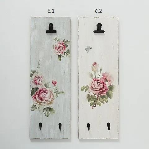 Vešiak na kľúče a odkazy s motívom ruží 57 cm