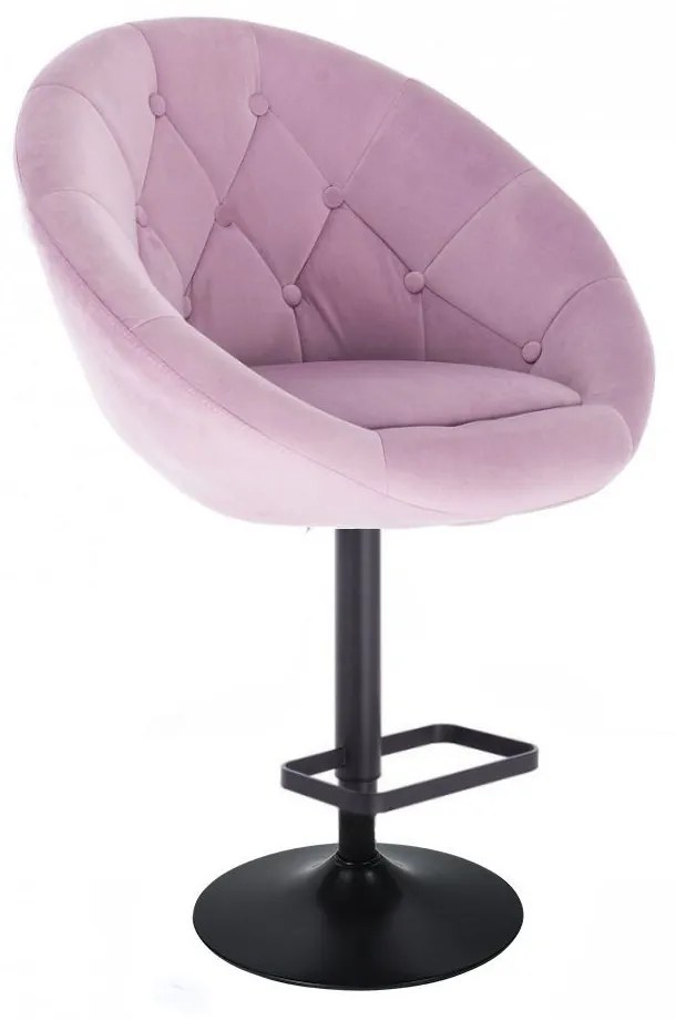 LuxuryForm DESIGN Barová stolička VERA VELUR na čiernom tanieri - levanduľa