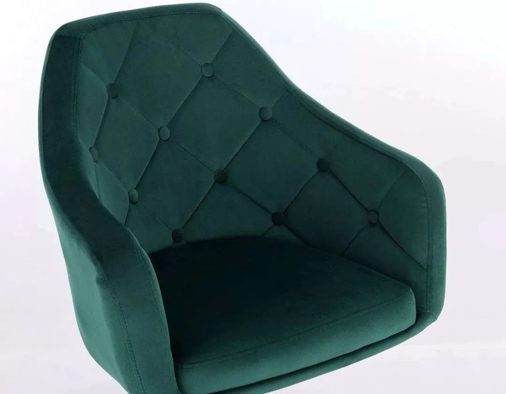 LuxuryForm DESIGN Kreslo ANDORA VELUR na striebornej podstave s kolieskami - zelené