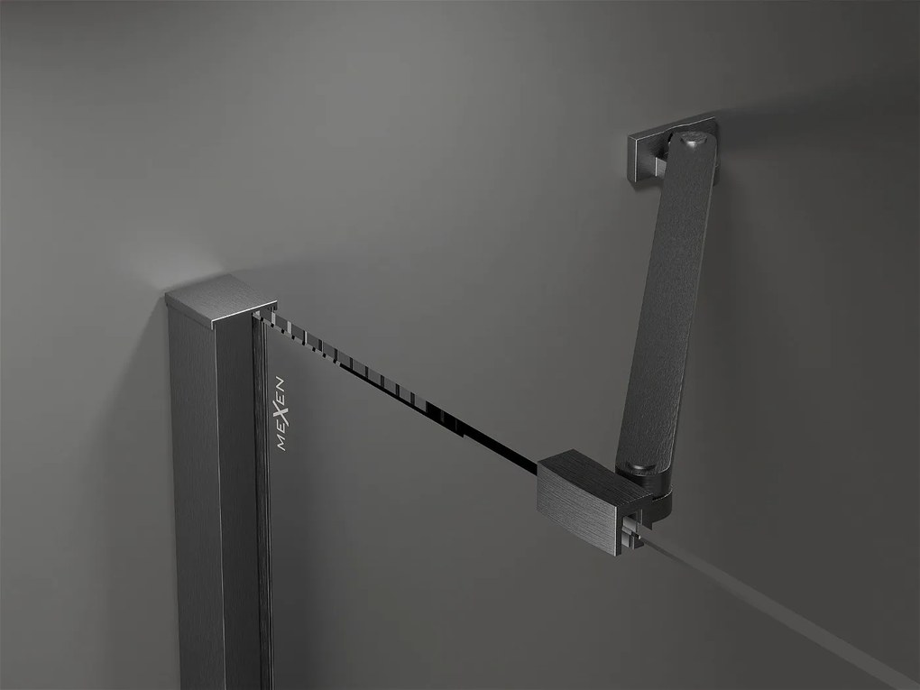 Mexen Velar Duo, posuvné dvere do otvoru 150x200 cm, 8mm číre sklo, grafitová matná, 871-150-000-02-66