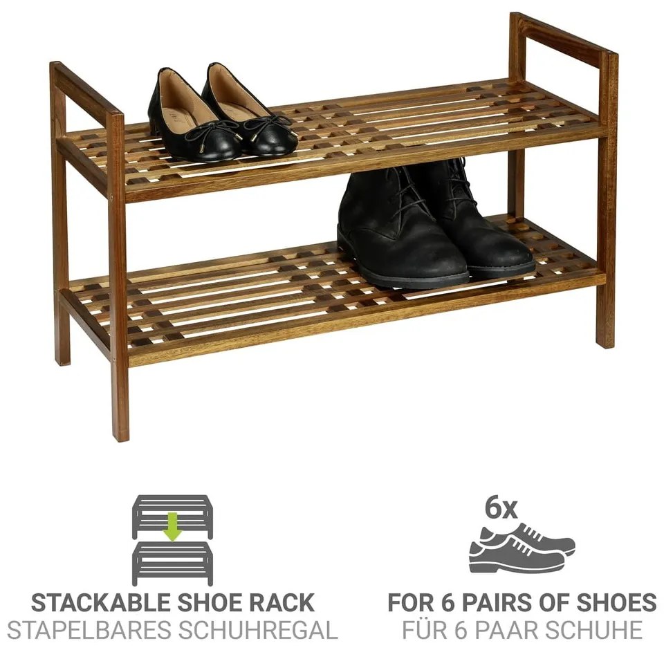 Stojan na topánky z masívu akácie v prírodnej farbe 69x40,5x27 cm Fondi – Wenko