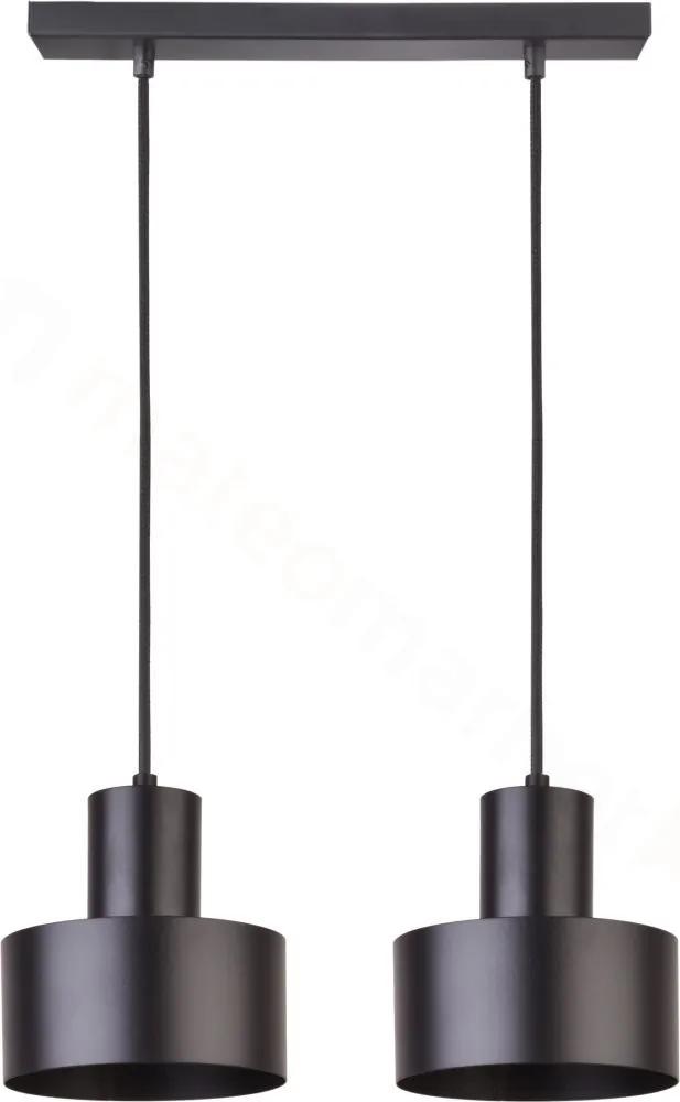 SIGMA Závesné industriálne svetlo nad jedálenský stôl, 2xE27, 60W, čierne