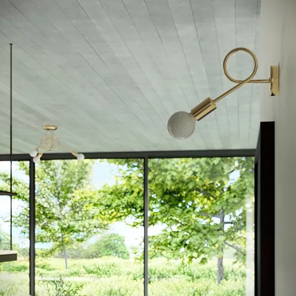 Sollux SL.1437 - Prisadený luster LOOP 3xE27/15W/230V zlatá