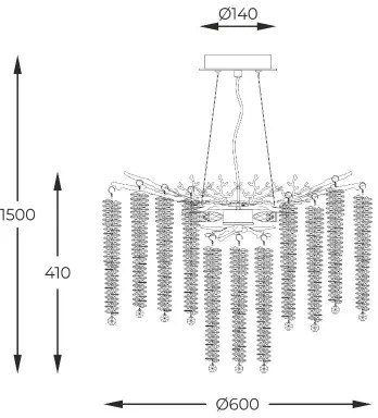 Zuma Line MD3720-1-EGN - Luster na lanku DIJON 8xG9/3,5W/230V zlatá