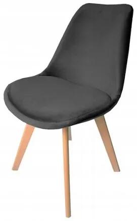 Sammer Kvalitná jedálenská stolička v tmavo sivej farbe velvet wf-1058 velvet tmavo siva