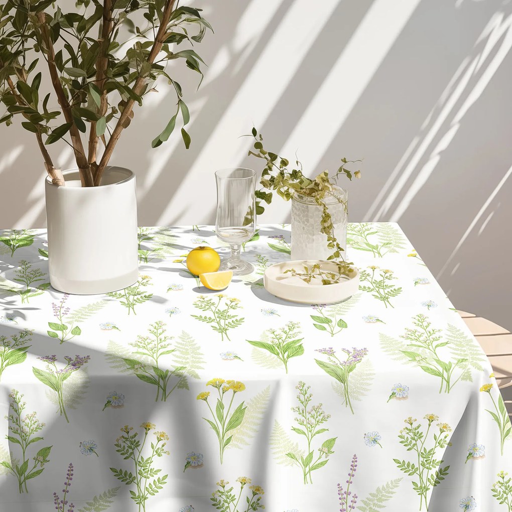 Goldea hranatý teflónový obrus - lesné kvety 120 x 180 cm