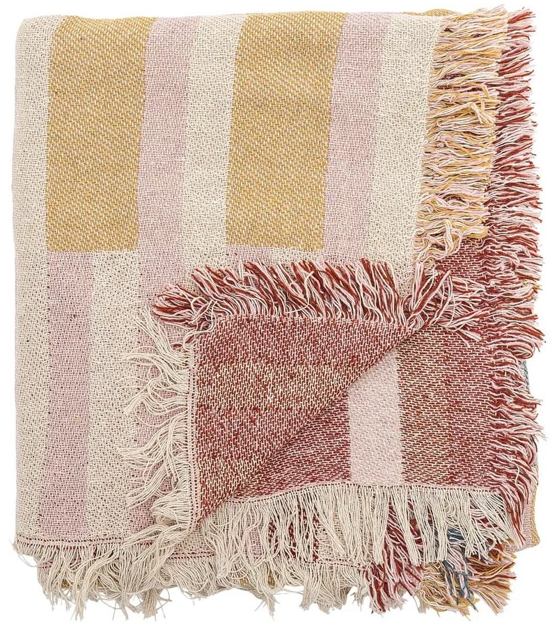 Hnedá deka z recyklovanej bavlny 130x160 cm Lane – Bloomingville