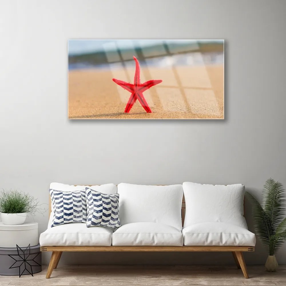Obraz na skle Pláž hviezdice umenie 120x60 cm