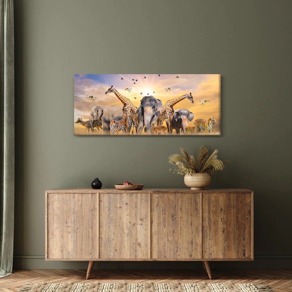 Obraz - Africké zvieratá (120x50 cm)