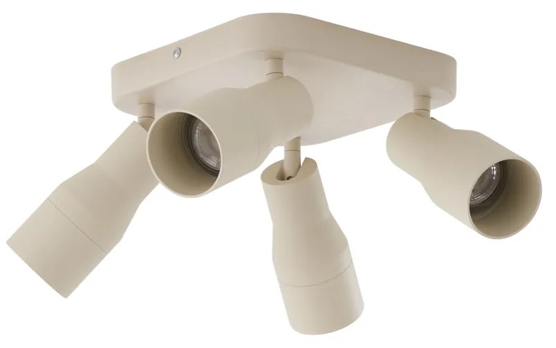 Béžový štvorcový stropný reflektor GU10 50 mm 4-svetlo - Stanley