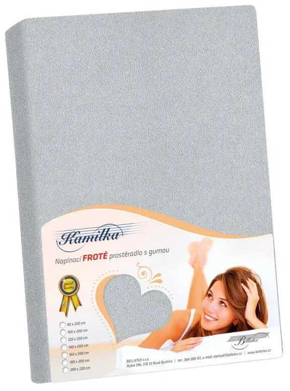 Froté prestieradlo Bellatex stredne sivé , 160 x200 cm