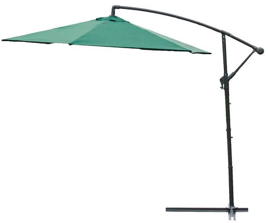 Slnečník 300 cm zelený BANANA bočný s podstavcom
