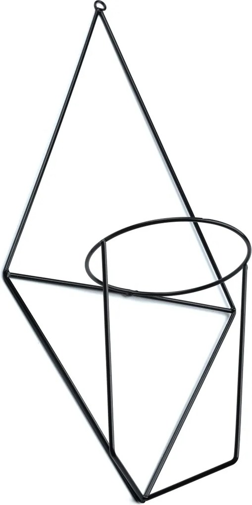 NÁSTENNÝ DRŽIAK NA KVETINÁČ SIMPLY 63X29X17 CM ČIERNA