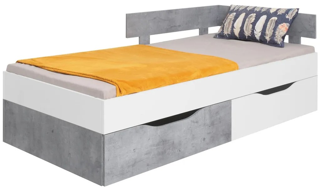 Detská posteľ Sigma SI15 L/P - Biely lux / beton