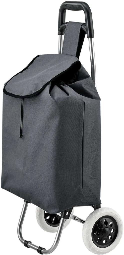 Eshopist Koliesková nákupná taška Meran skladacia, sivá, s veľkými kolieskami, 35 l