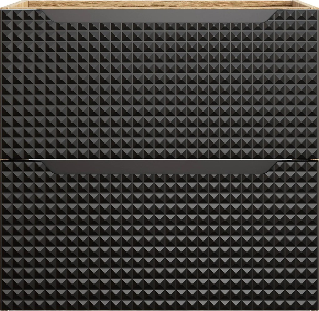 Comad Kúpeľňová skrinka pod umývadlo Luxor Black 60 čierna/dub olejovaný