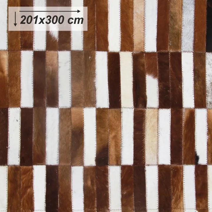 Kožený koberec Typ 5 201x300 cm - vzor patchwork