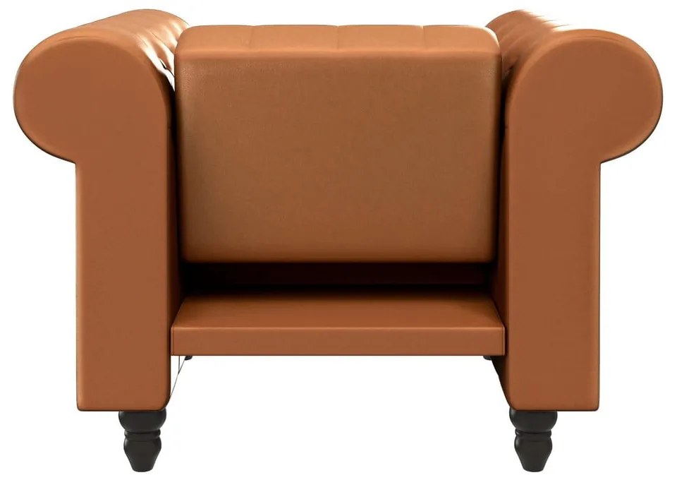 Koňakovohnedé kreslo chesterfield z imitácie kože Felix – Støraa