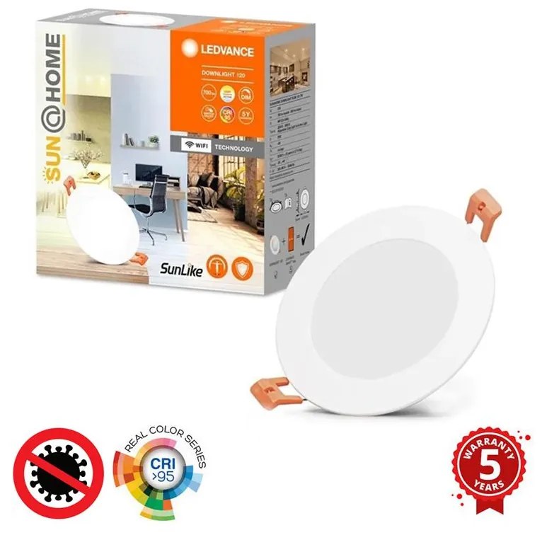 Ledvance Ledvance - LED Stmievateľné podhľadové svietidlo SUN@HOME LED/8W/230V CRI 95 Wi-Fi P227209