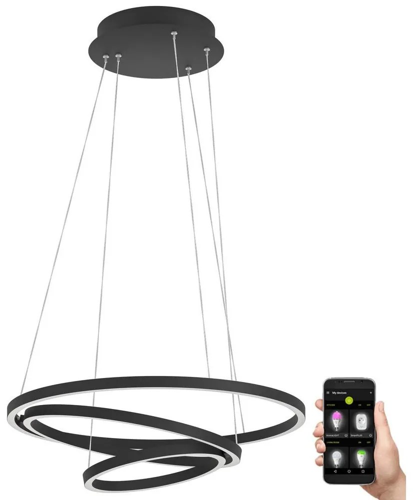 Eglo 900479 - LED Stmievateľný luster na lanku LOBINERO-Z LED/43,2W/230V čierna