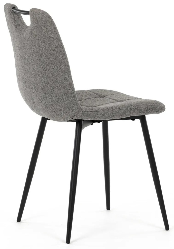 Autronic - Židle jídelní, madlo, snadno čistitelná šedá látka, černý matný lak, kovové nohy - DCL-V2017 GREY2 AKCE