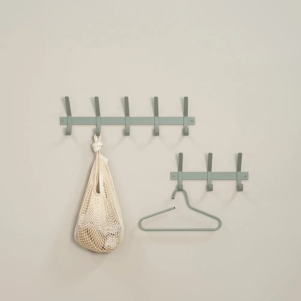 Sivozelený kovový nástenný vešiak 70 cm Dexter – Spinder Design