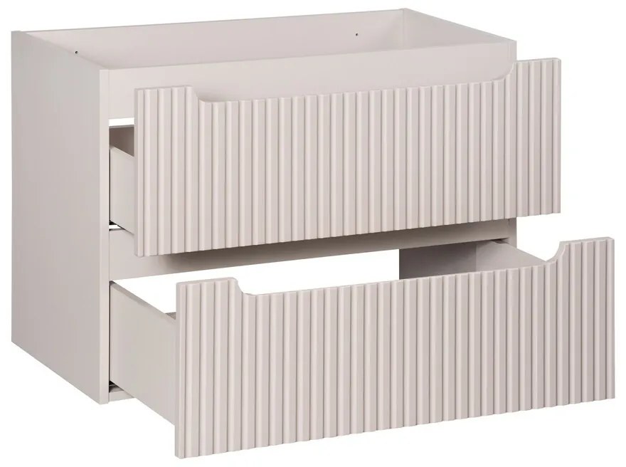 Závesná skrinka Nova Cashmere II s doskou a umývadlom 80 cm kašmír/biela