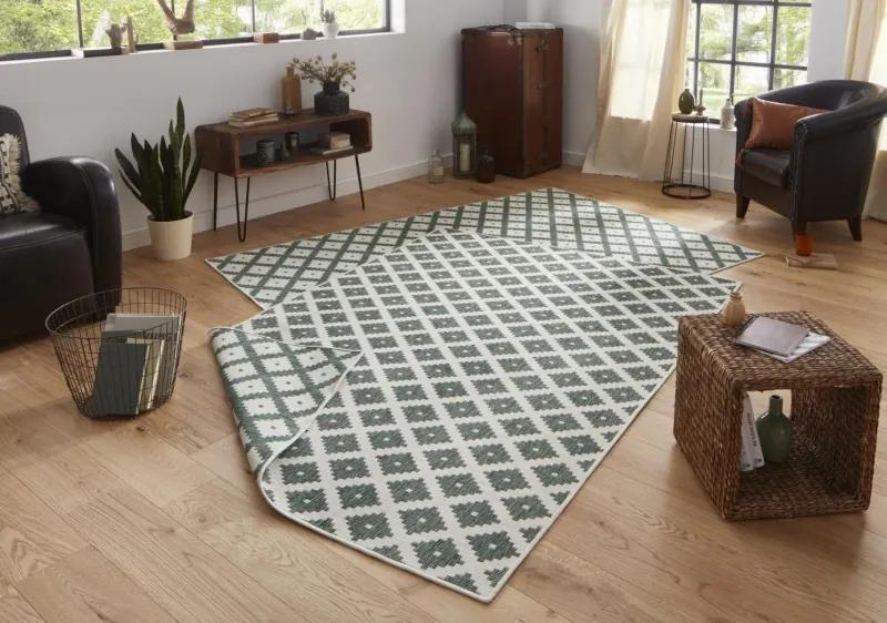 NORTHRUGS - Hanse Home koberce Kusový koberec Twin-Wendeteppiche 103125 grün creme – na von aj na doma - 120x170 cm