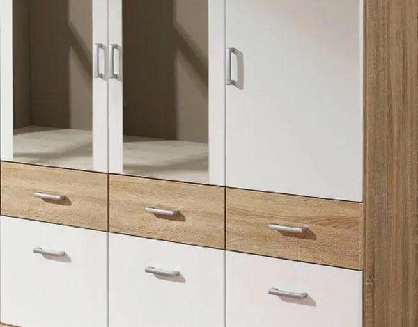 Šatníková skriňa Bremen, 181 cm, dub sonoma/biela