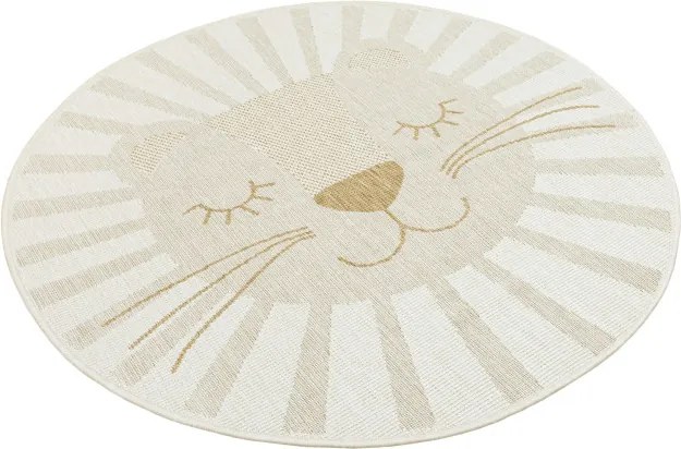 Detský obojstranný koberec BRUSSELS 206023/10820 béžový / krémový kruh