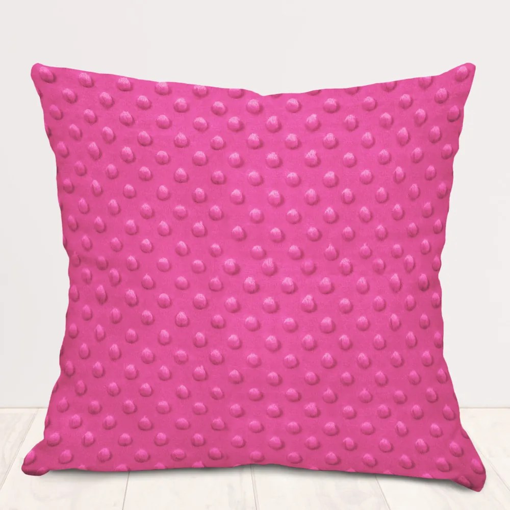 Biante Detská obliečka na vankúš Minky 3D bodky MKP-020 Ružovo fialová 70 x 90 cm