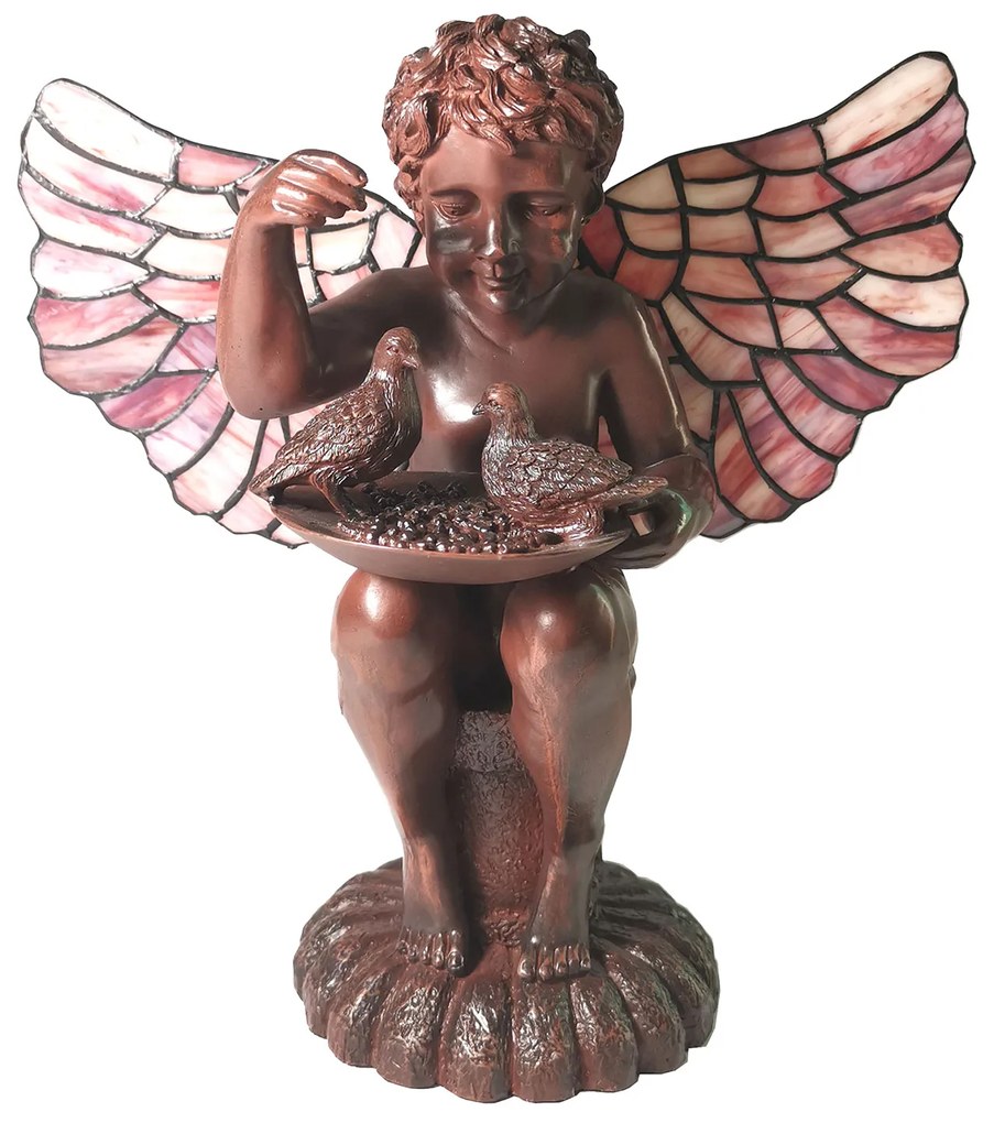 Dekoratívna vitráž lampa 33*21 ANJEL