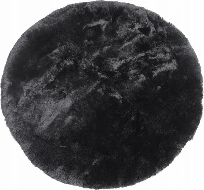 Koberec z ovčej kože kruh čierny