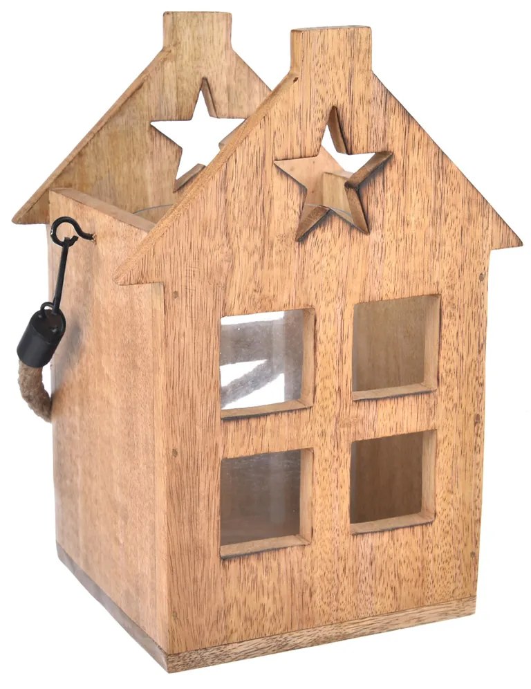 4Home Lampáš z mangového dreva Shining Star, 18 x 15 x 25 cm