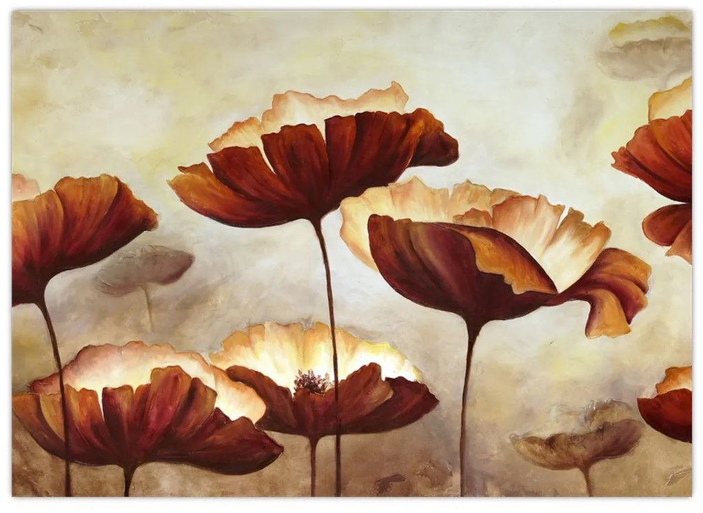 Obraz červených kvetov (70x50 cm)