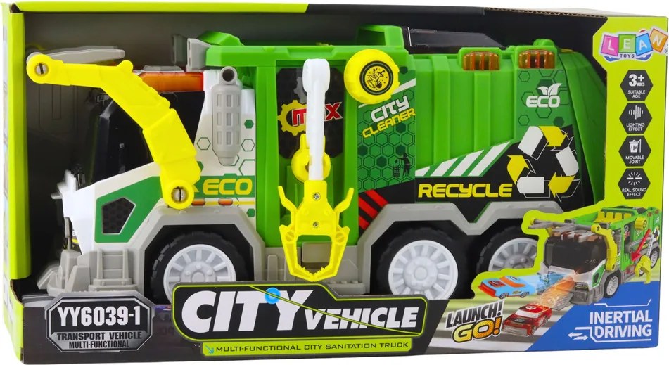 LEAN Toys Mestské smetiarske auto Mestské vozidlo Svetlá Zvuky