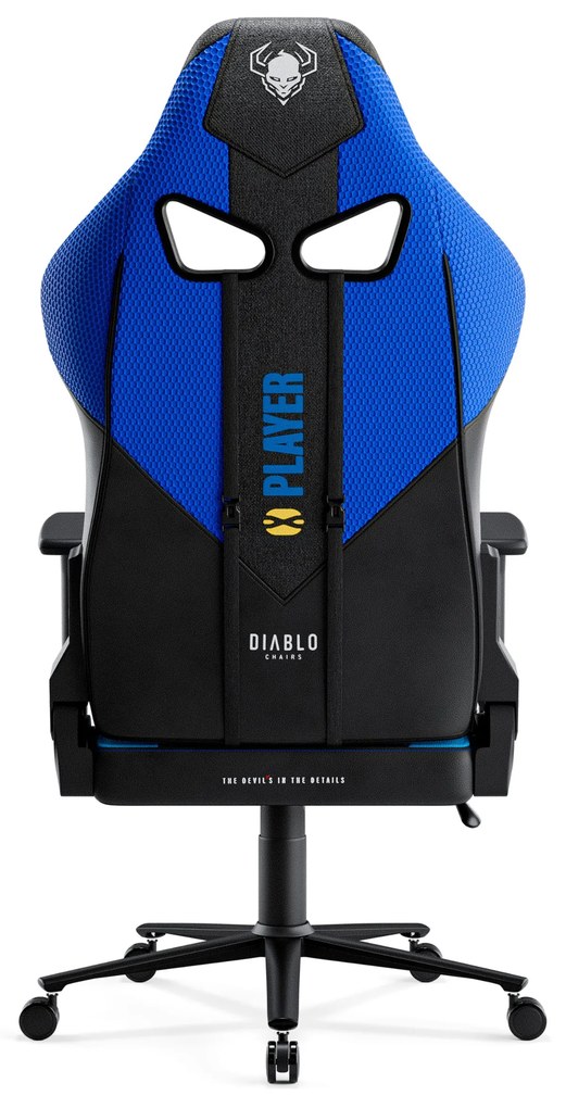 Herné kreslo s látkovým poťahom, veľkosť King Size, modrý-čierny: Diablo X-Player 2.0 Frost Black